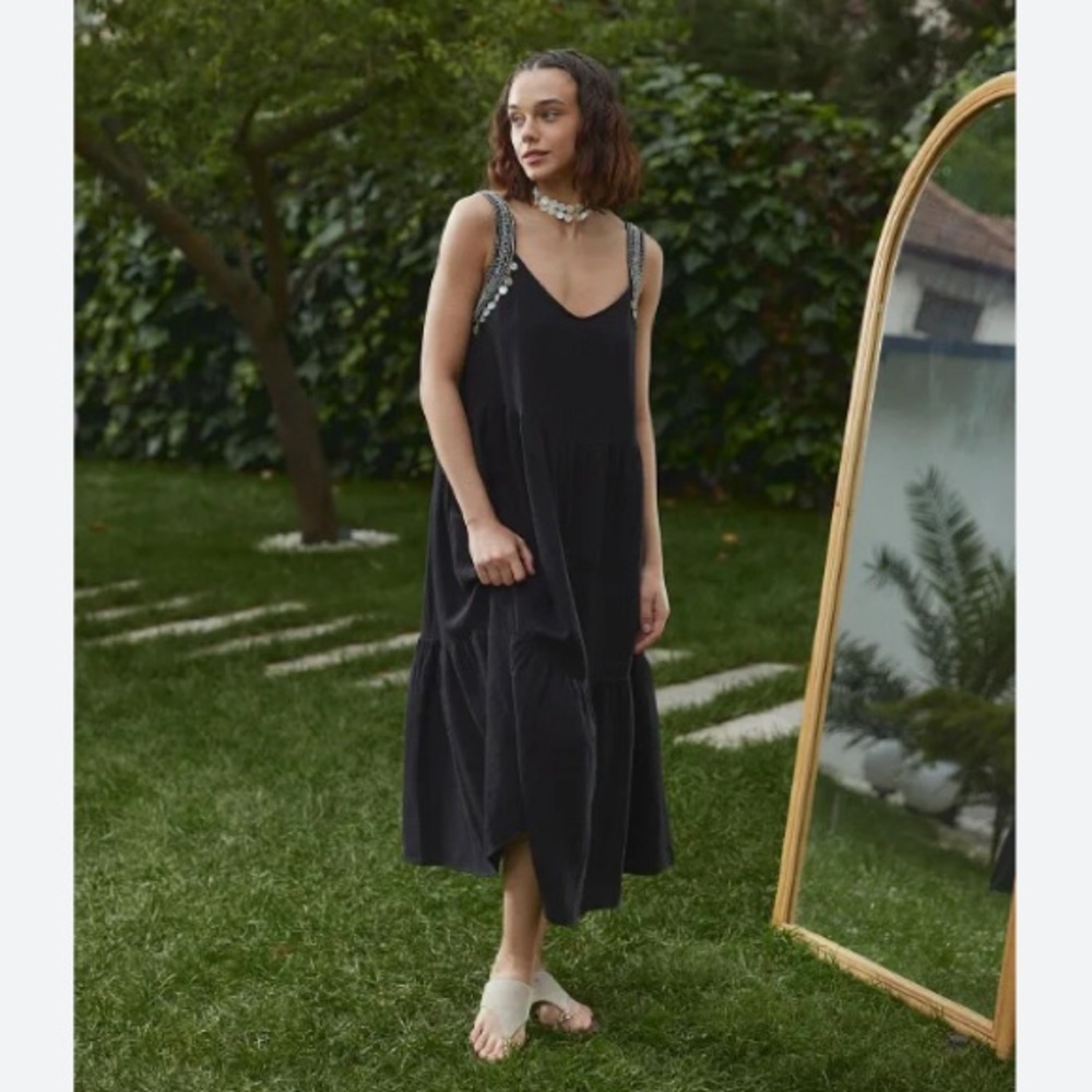 ZARA FRINGED MIDI DRESS